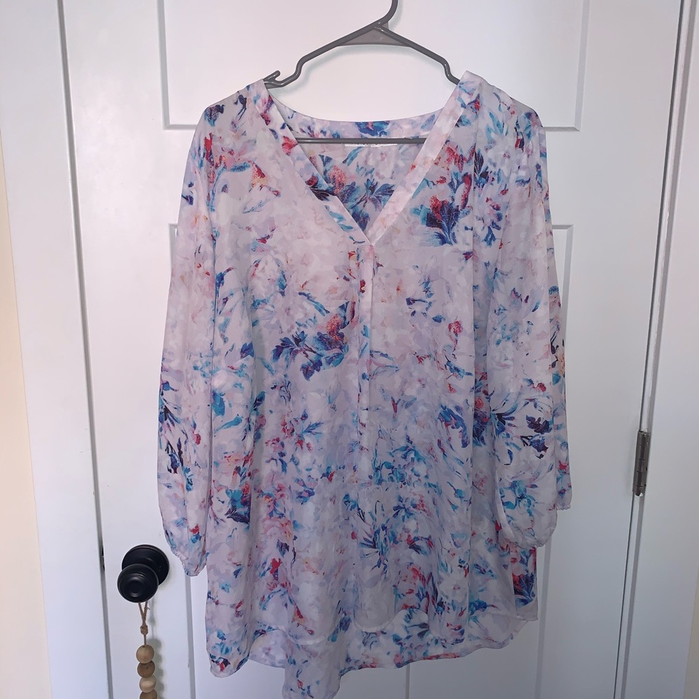 Violet + Claire Blouse Floral Print Spring 2X